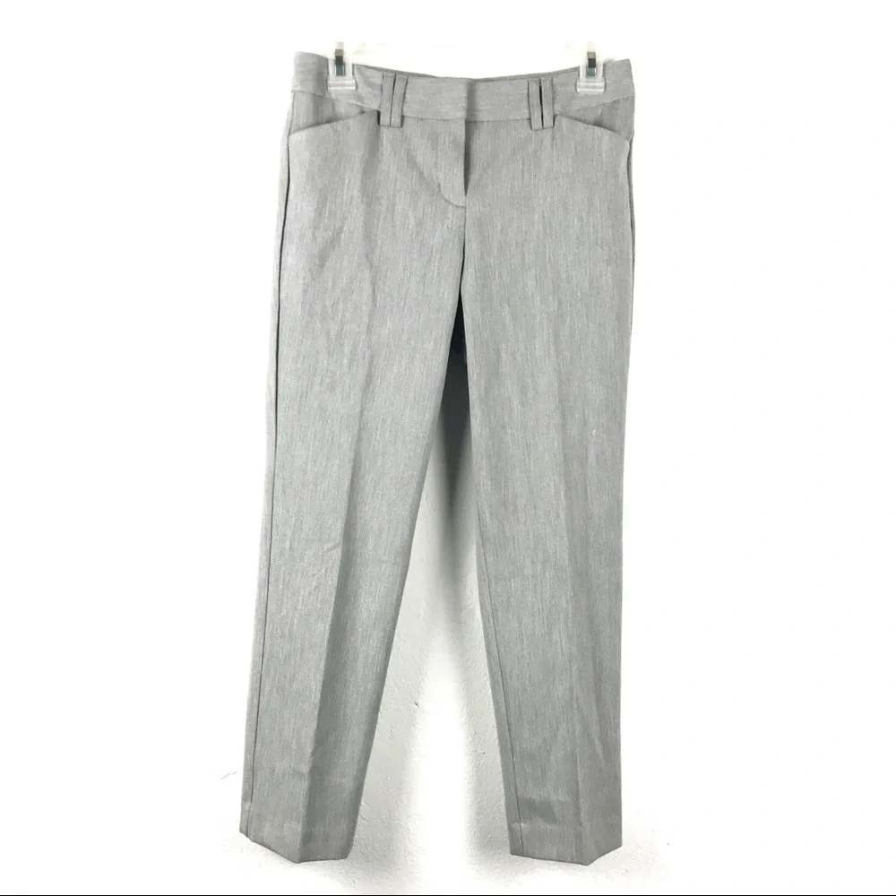 Express Heather Gray Dress Pants Womens Slim Straight Leg Office Trousers 1653